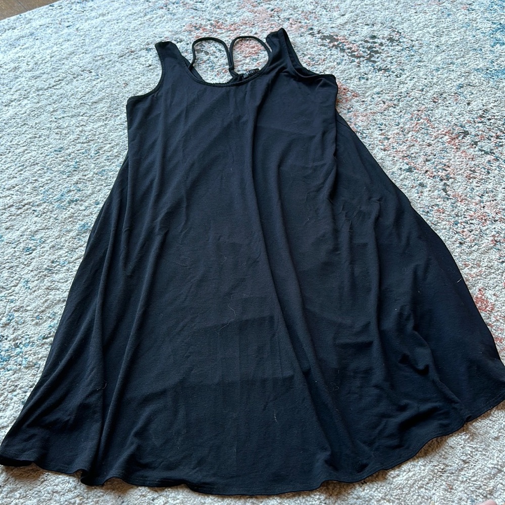 Eileen Fisher Black Cotton Dress Size Petite Medium